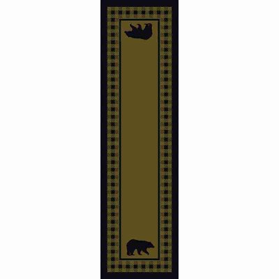 Bear refuge green rustic rug by american dakota 44 1