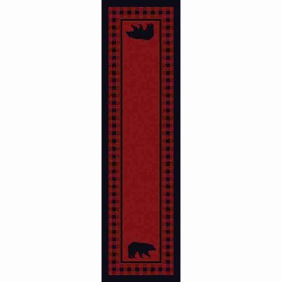 Bear refuge red rustic rug by american dakota 44 1