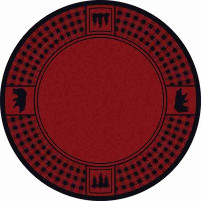 Bear refuge red rustic rug by american dakota 47 1