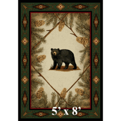 Curious cub rustic rug 5x8 9