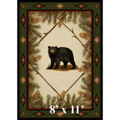 Curious cub rustic rug 8x11 9