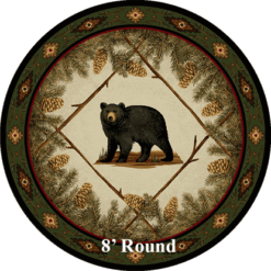 Curious cub rustic rug round 9