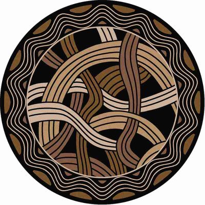 Hand coiled black rustic rug by american dakota 47 1