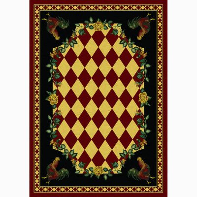 High country rooster red rustic rug 10