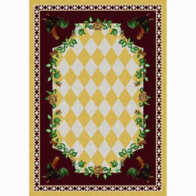 high country rooster yellow rustic rug 10