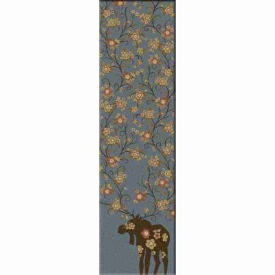 Moose blossom blue rustic rug by american dakota 17 1