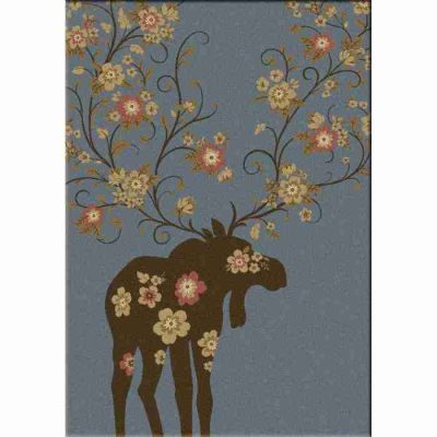 Moose blossom blue rustic rug by american dakota 20 1