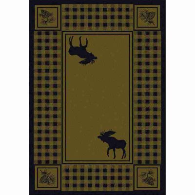 Moose refuge green rustic rug by american dakota 37