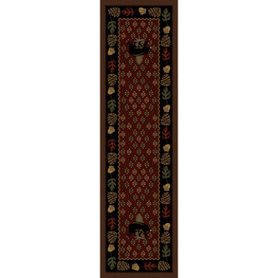 Patchwork bear red rustic rug by american dakota 45 1