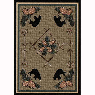 pine cone bears rustic rug 18