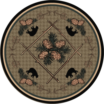 Pine cone bears rustic rug by american dakota 15 1