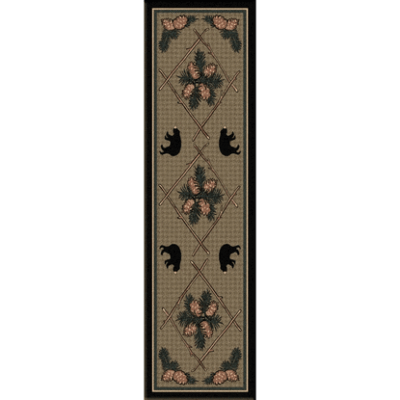 Pine cone bears rustic rug by american dakota 18 1