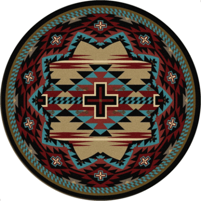 Rustic cross blue rustic rug by american dakota 15