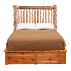Fireside Lodge Cedar Log Spindle Platform Bed