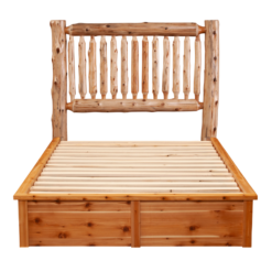 Alternative view of Fireside Lodge Cedar Log Spindle Platform Bed