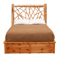 Fireside Lodge Cedar Log Twig Platform Bed