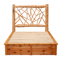 Alternative view of Fireside Lodge Cedar Log Twig Platform Bed