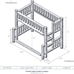 Alternative view of Fireside Lodge Cedar Log Bunk Bed - Twin/Full