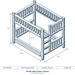Alternative view of Fireside Lodge Cedar Log Bunkbed - Full/Full