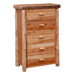 Fireside Lodge Cedar Log Chest - 5 Drawer