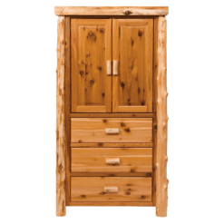 Fireside Lodge Cedar Log Armoire - 3 Drawer