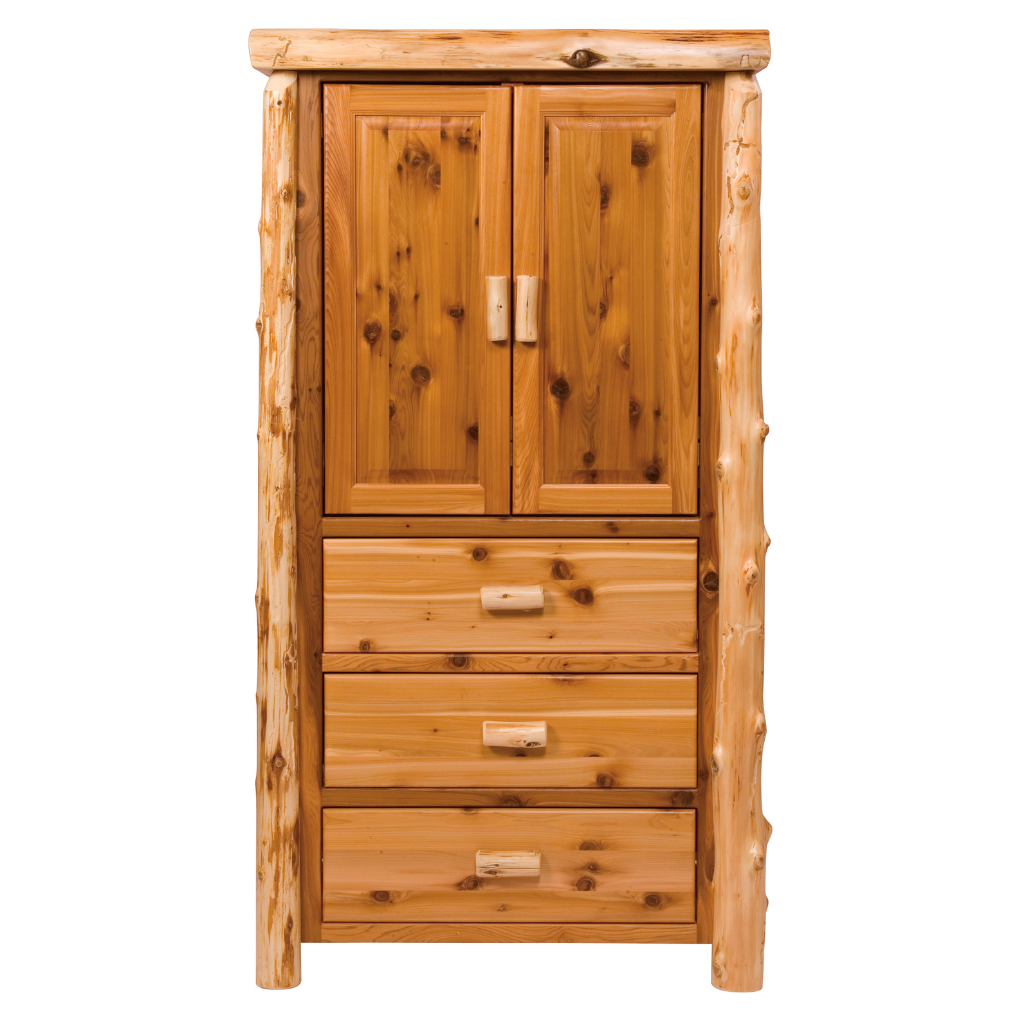 Fireside Lodge Cedar Log Armoire - 3 Drawer 1 Fireside lodge cedar log armoire - 3 drawer