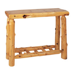Fireside Lodge Cedar Log Sofa Table w/ Open Log Shelf