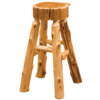 Fireside Lodge Cedar Log Bar Stool - Slab Seat Tenoned