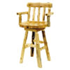 Fireside Lodge Cedar Log Bar Stool With Arms and Swivel