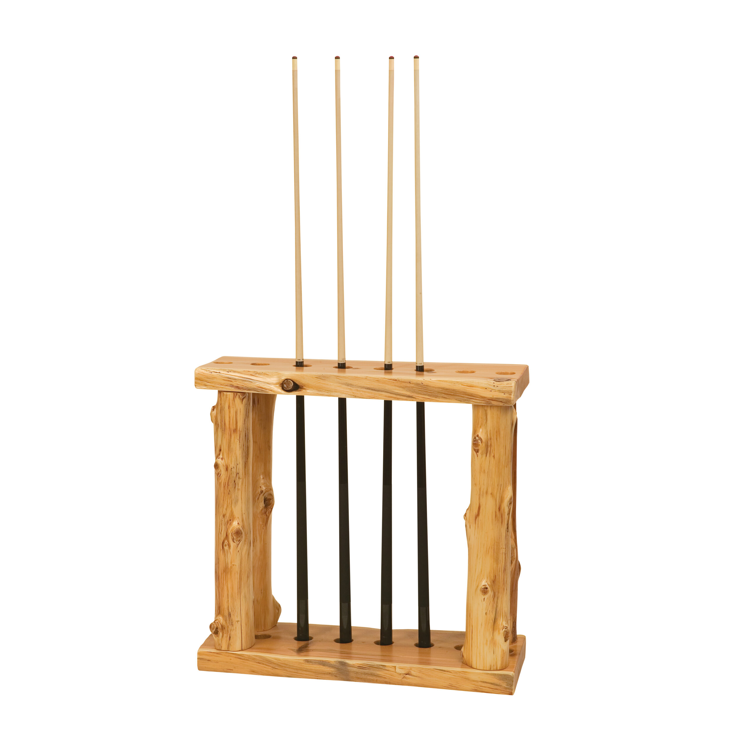Fireside Lodge Cedar Log Pool Cue Rack 1 Fireside lodge cedar log pool cue rack