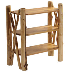 Fireside Lodge Cedar Log Open Bookshelf