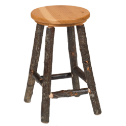 Fireside Lodge Hickory Log Bar Stool - Round