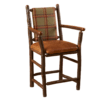 Fireside Lodge Hickory Log Bar Stool with Arms