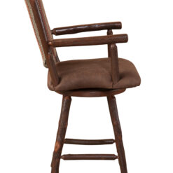 Alternative view of Fireside Lodge Hickory Log Bar Stool with Arms & Swivel