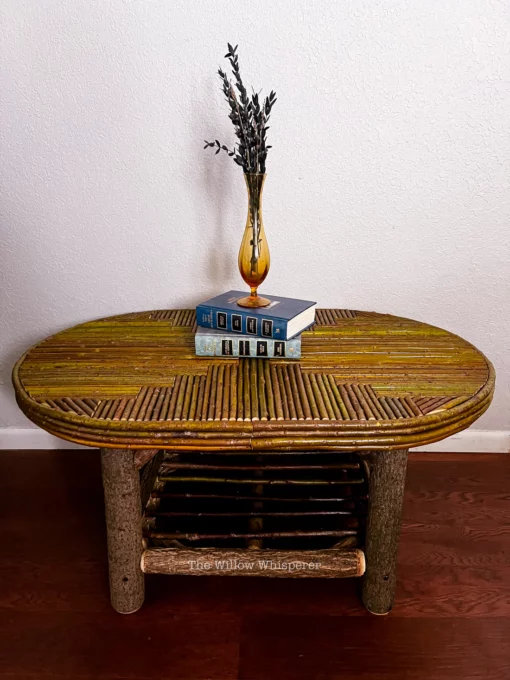 Oval twig coffee table
