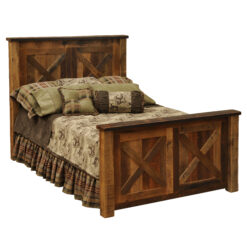 Fireside Lodge Reclaimed Barnwood "Barn Door" Style Bed