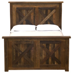 Fireside Lodge Reclaimed Barnwood &Quot;Barn Door&Quot; Style Bed 5 B10041 2