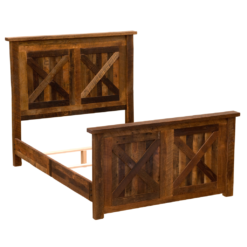 Alternative view of Fireside Lodge Reclaimed Barnwood "Barn Door" Style Bed