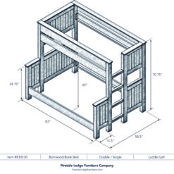 Alternative view of Fireside Barnwood Bunk Bed T/F or XL-T/Q