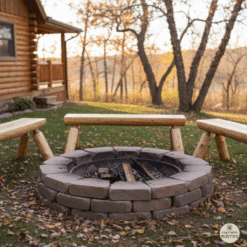 Alternative view of Fireside Lodge Cedar Log Bench