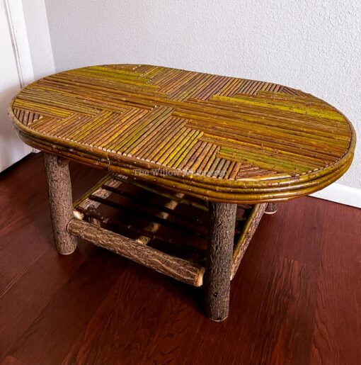 Oval twig coffee table