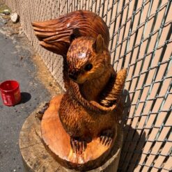 Squirrel chainsaw carving