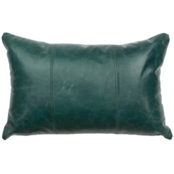 Mountain Sierra II Peacock Leather Pillow by Wooded River