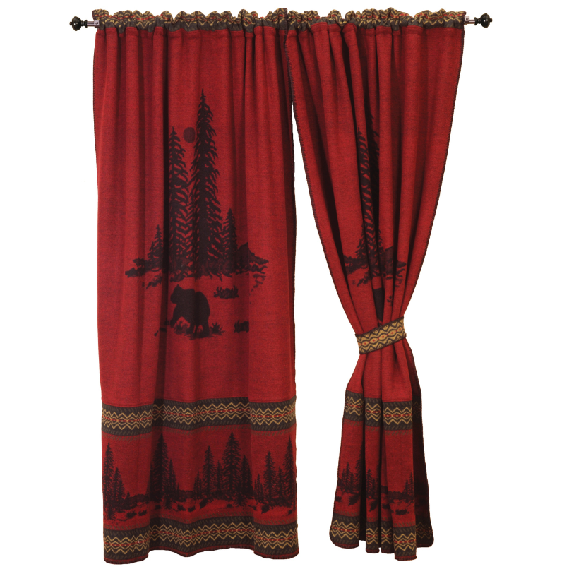 Bear Rod Pocket Drape Set By Wooded River 1 Bear rod pocket drape set by wooded river