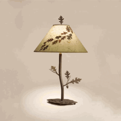 Acorn & Oak Leaf 3D Iron Table Lamp by Colorado Dallas