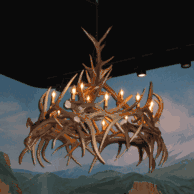 All antler chandeliers