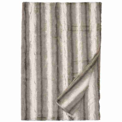 Angora platinum cuddle fur throw blanket by wooded river