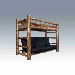 Amish "Glacier Collection" Log Twin Over Futon Bunk Bed by Montana Woodworks