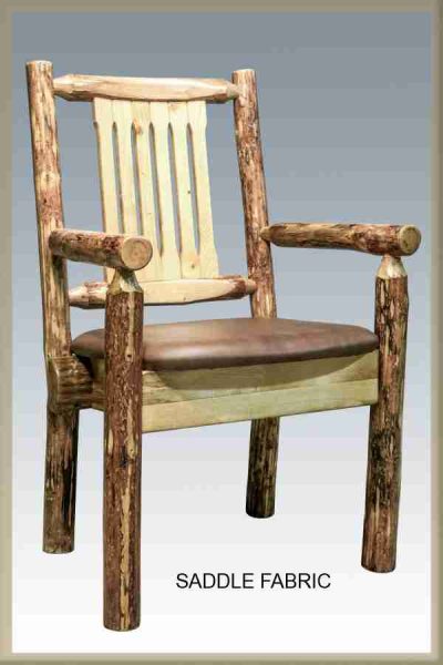 Amish glacier country pine log arm chair by montana woodworks 86