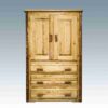 Amish "Glacier Country" Pine Log Armoire by Montana Woodworks
